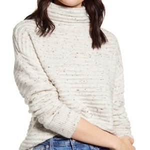 Madewell Belmont Donegal Mock Neck Cream Sweater